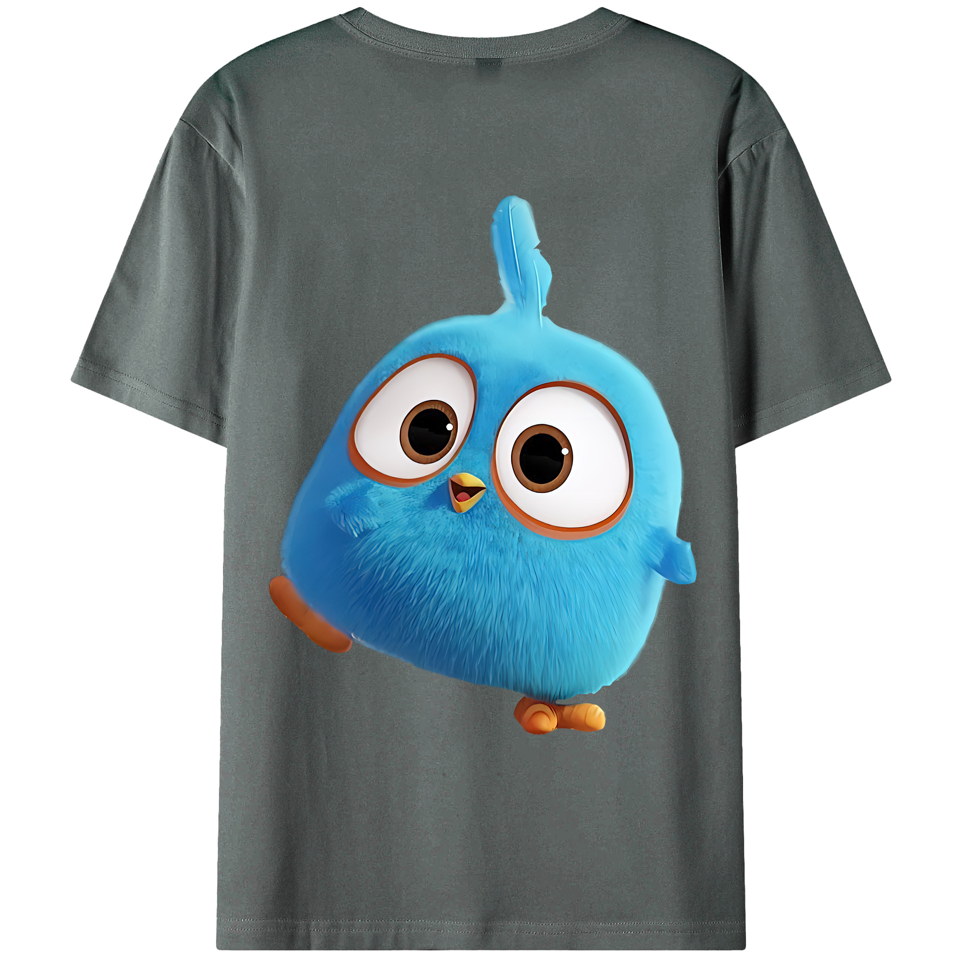 （画像用） Angry Birds アングリーバード 綿100％ メンズ半袖Tシャツ（バックプリント） 通気性